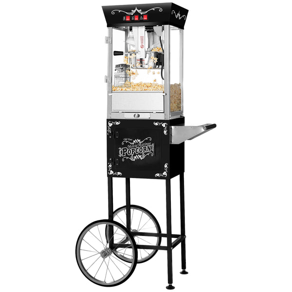 Great Northern Popcorn 8oz Popper with Cart, Black