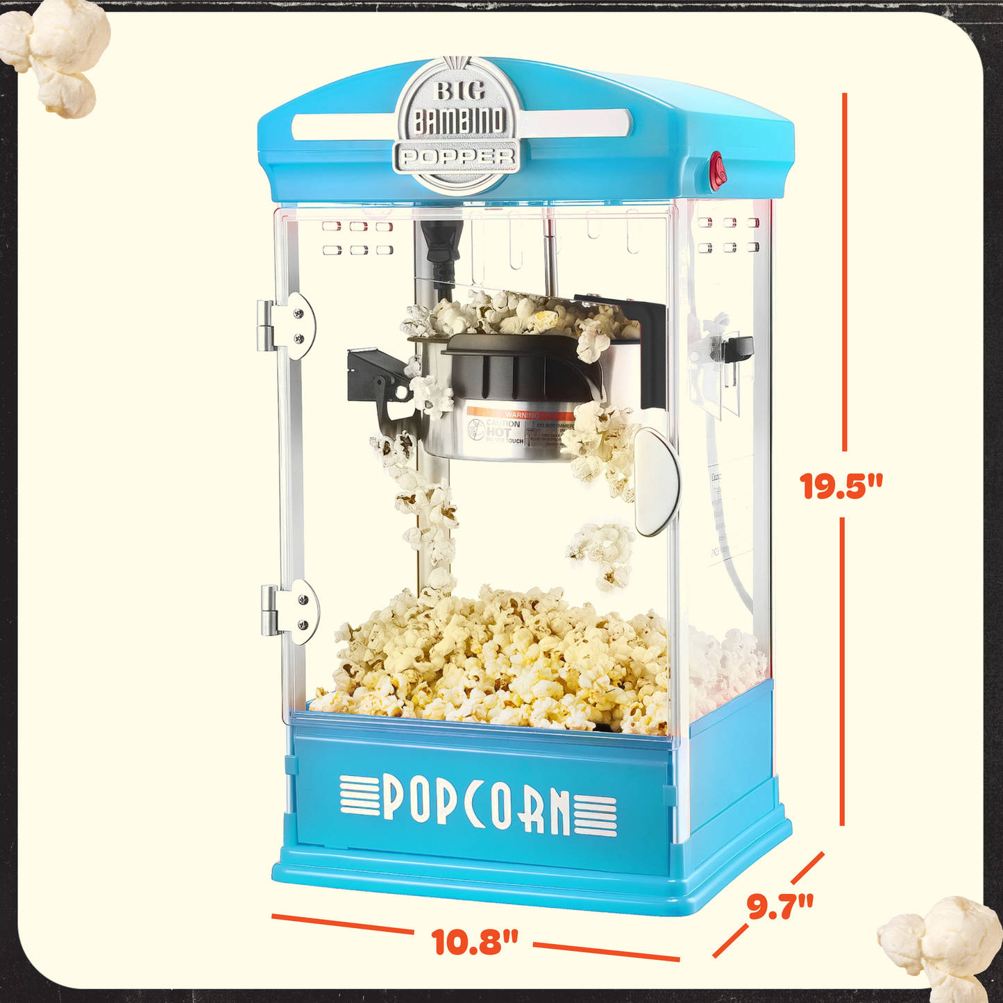 Great Northern Popcorn Big Bambino Machine, Blue