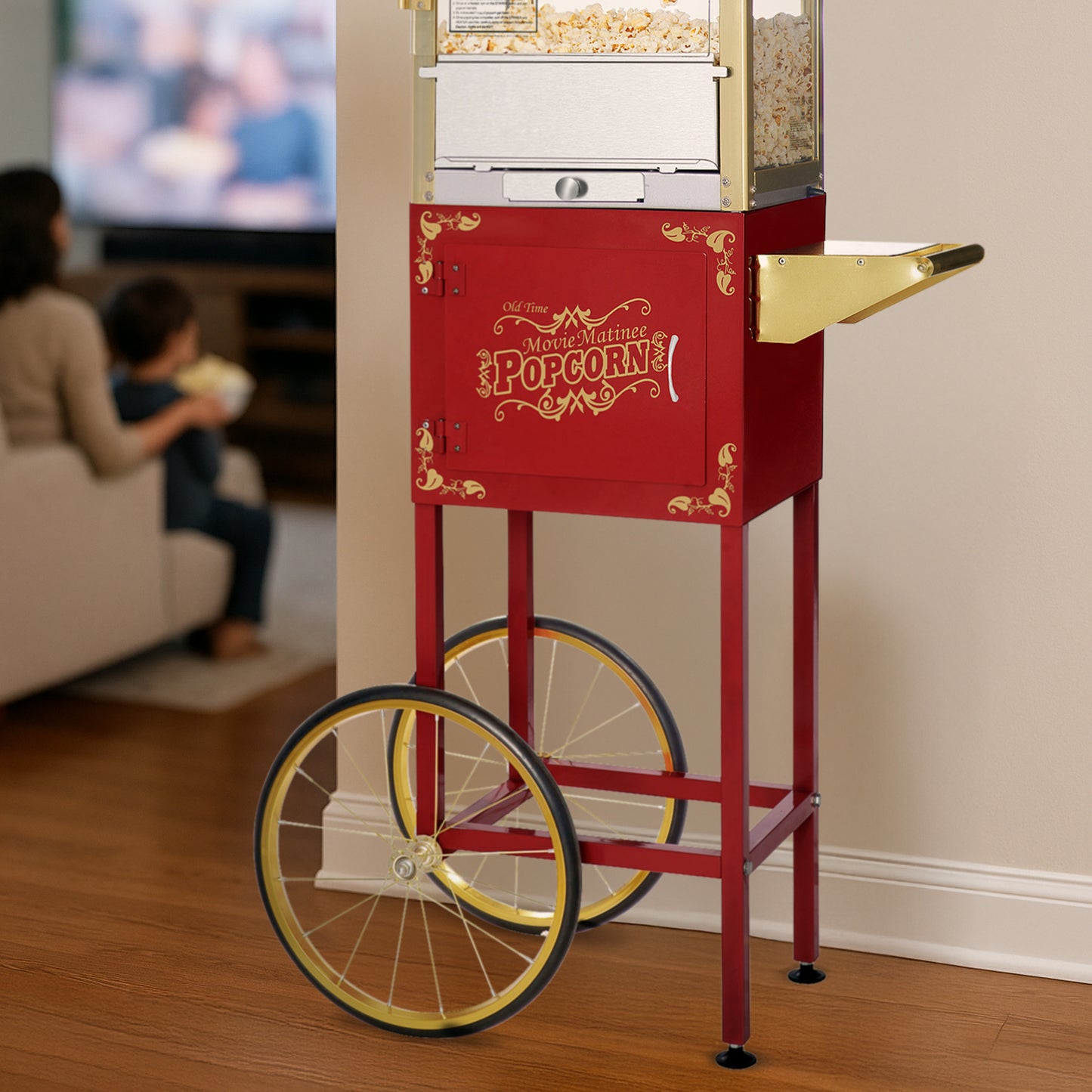 Great Northern Popcorn Matinee Rolling Cart, Red