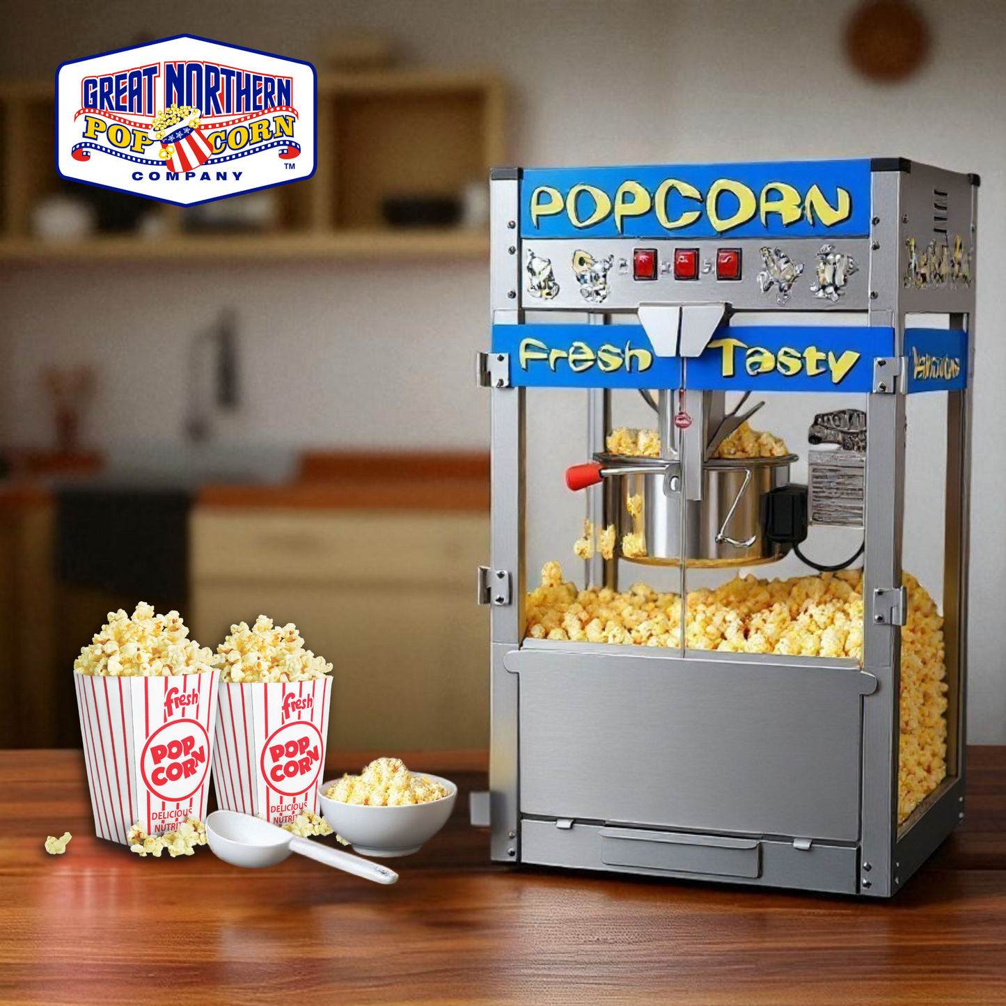 Great Northern Popcorn 12oz Popcorn Machine, Blue