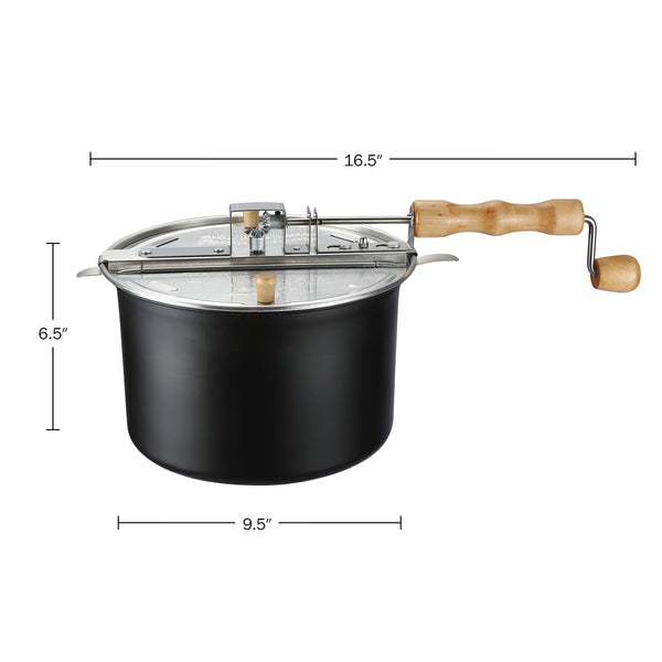 Great Northern Popcorn 6.5QT Stove Popper, Black