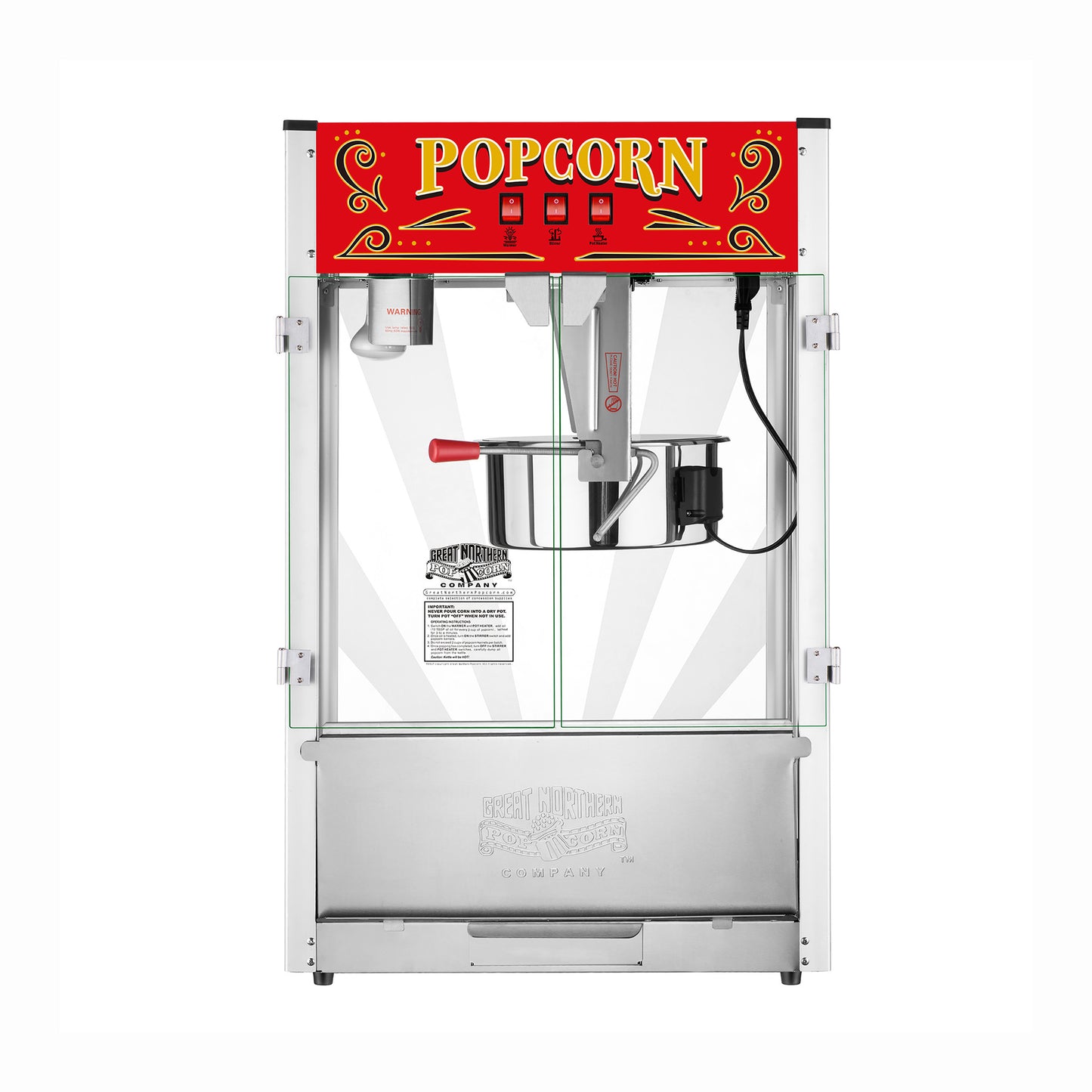 Great Northern Popcorn 16oz Countertop Popper, Red