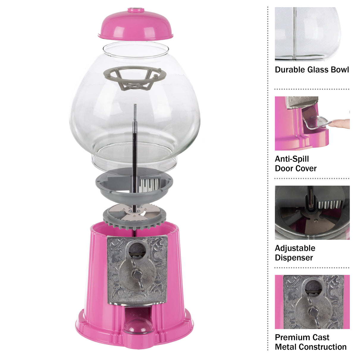 Great Northern Popcorn 15in Gumball Machine, Pink