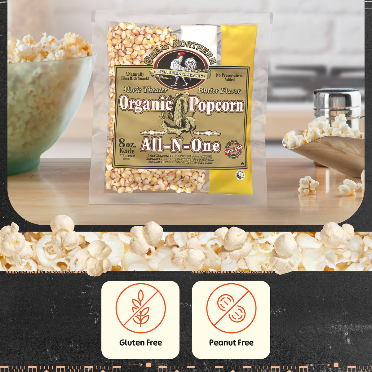 Great Northern Popcorn 8oz Size, 18 Kernel Pack Case