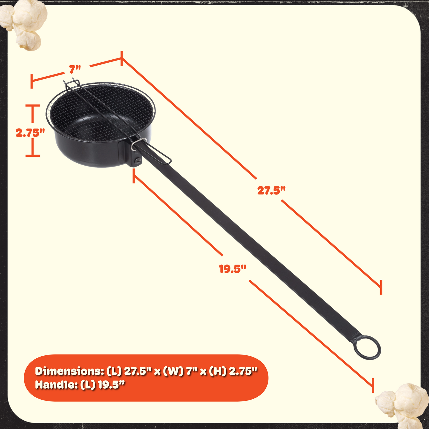 Great Northern Popcorn Campfire Popper, Black