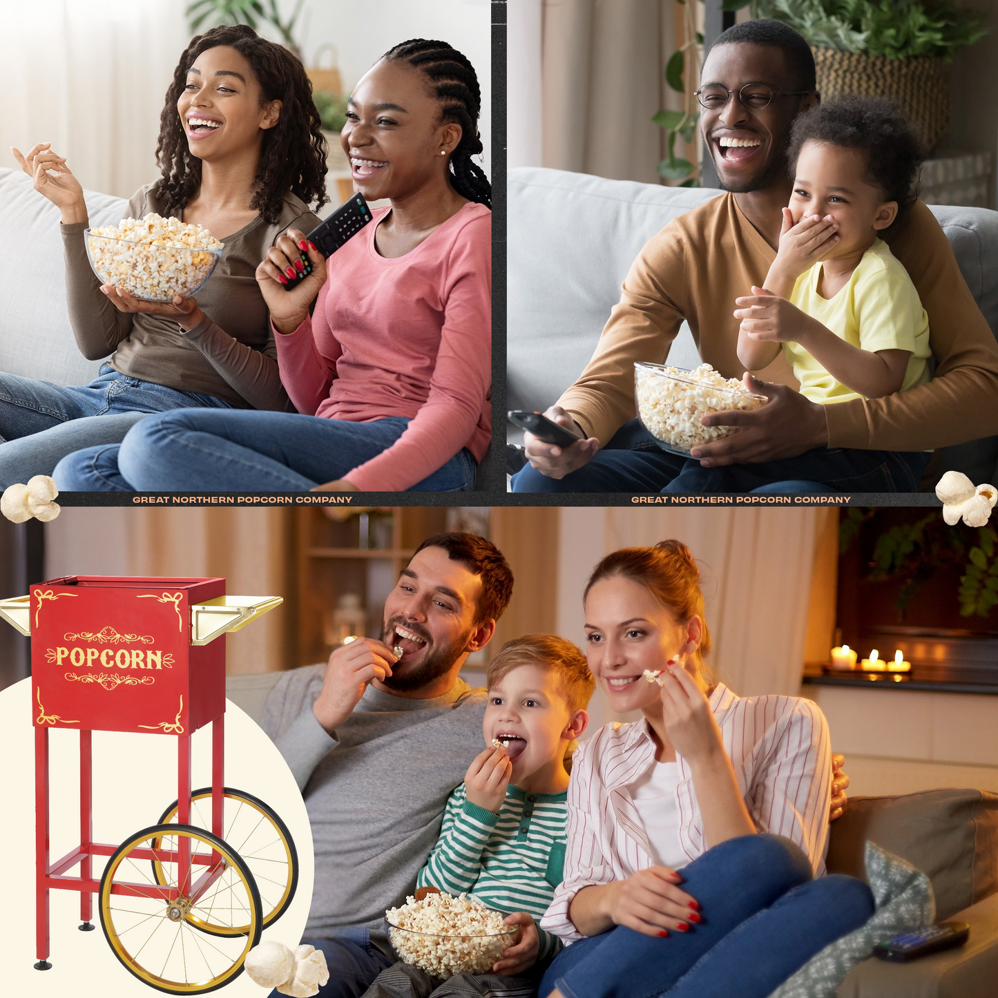 Great Northern Popcorn 4-8oz Rolling Cart, Red