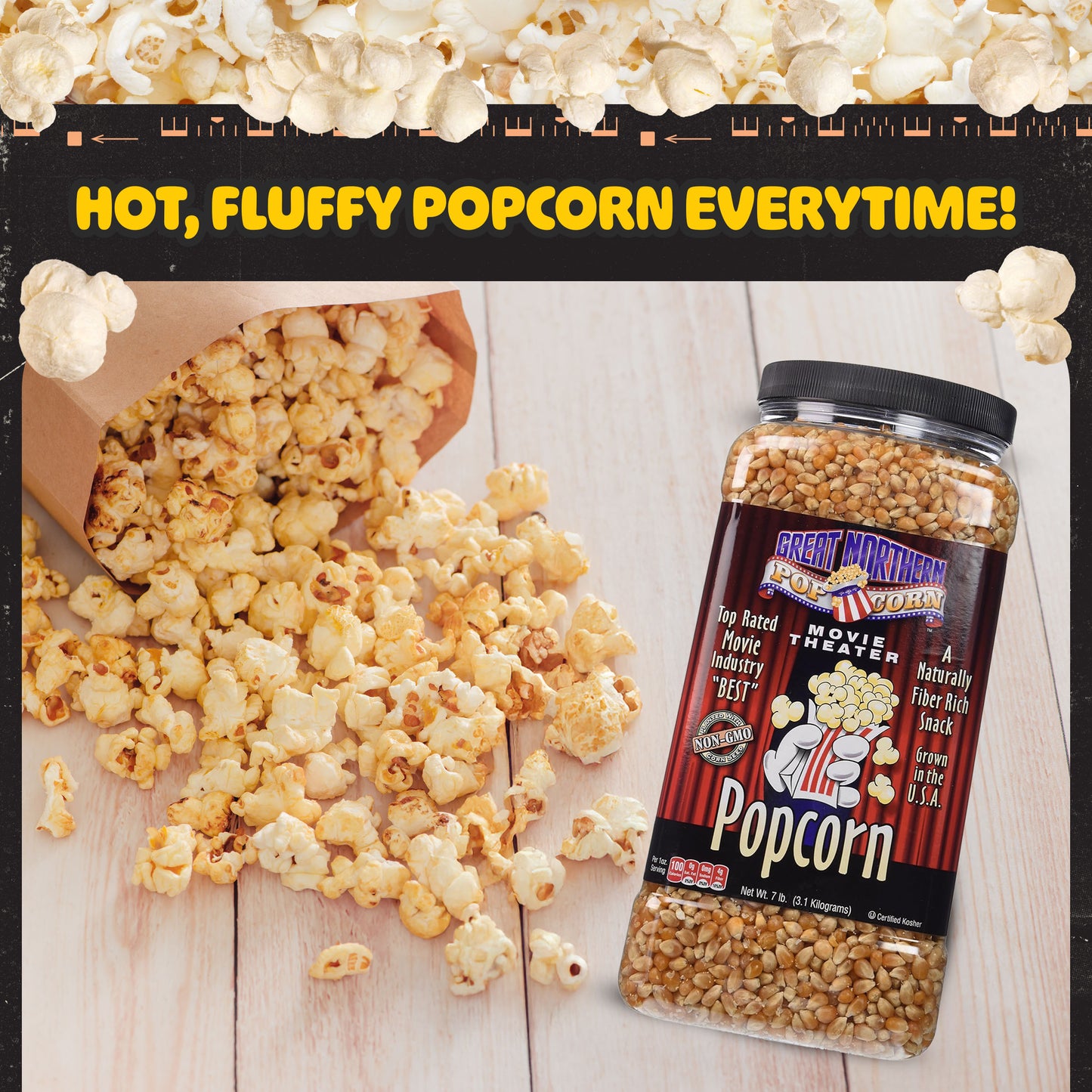 Great Northern Popcorn 7lbs Yellow Popcorn Kernels