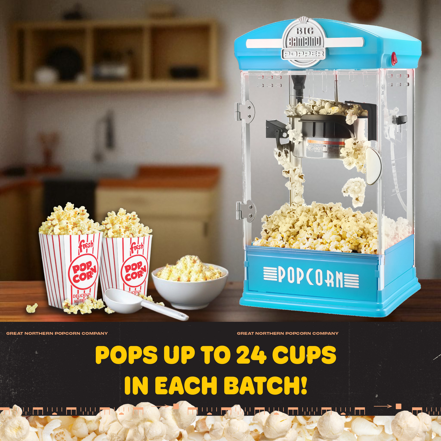 Great Northern Popcorn Big Bambino Machine, Blue