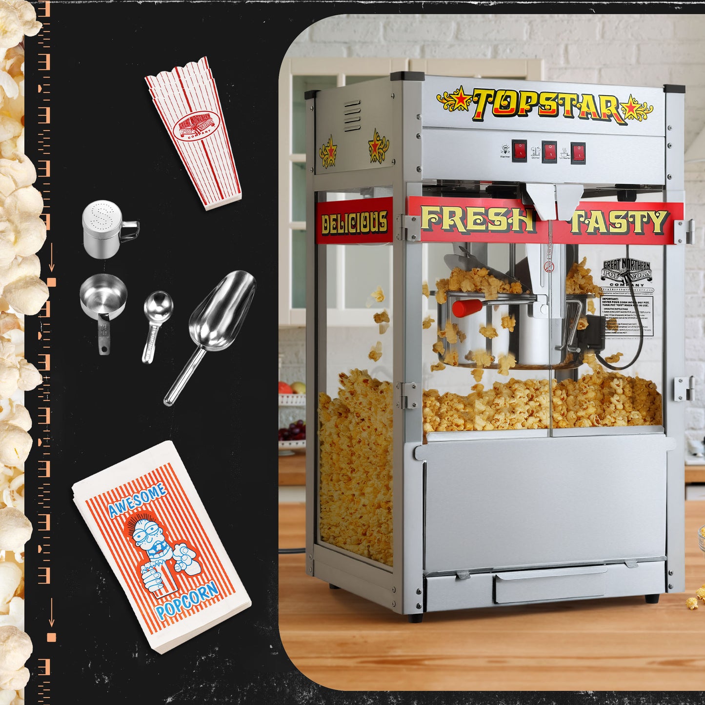 Great Northern Popcorn 12oz Popcorn Machine, Red
