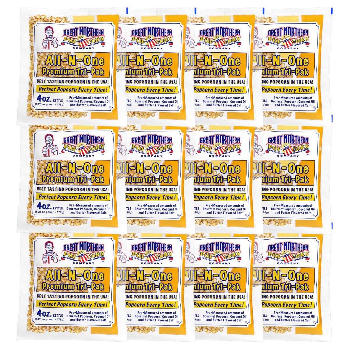 Great Northern Popcorn 4oz Size, 12 Kernel Pack Case