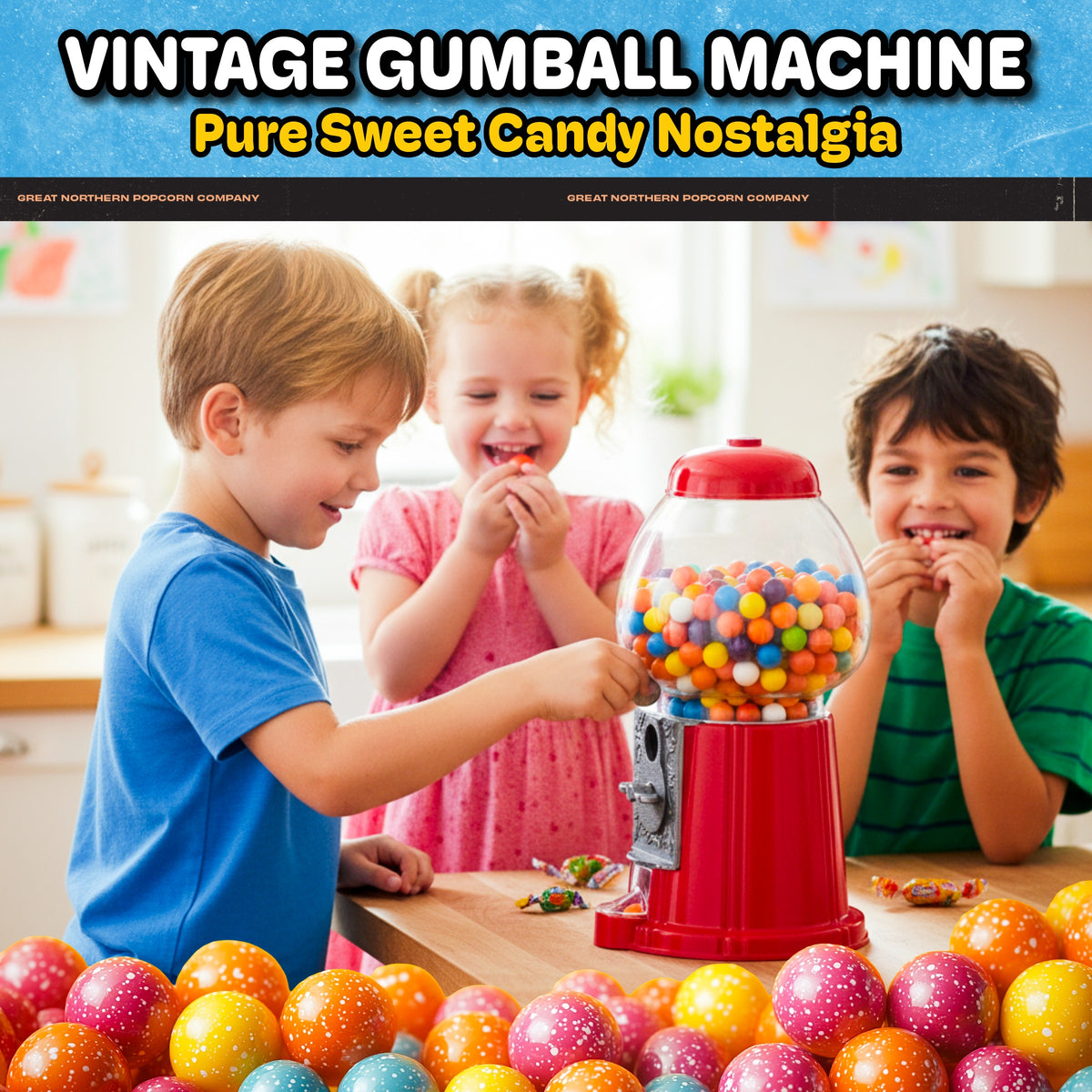 Great Northern Popcorn Mini Gumball Machine, Red