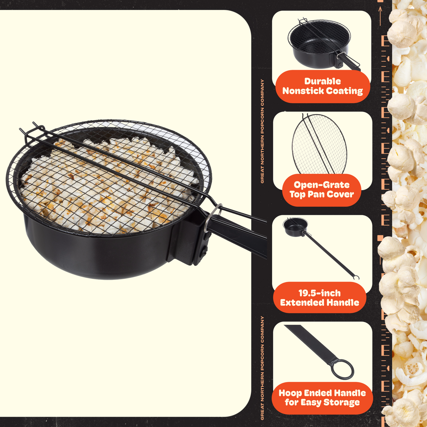 Great Northern Popcorn Campfire Popper, Black