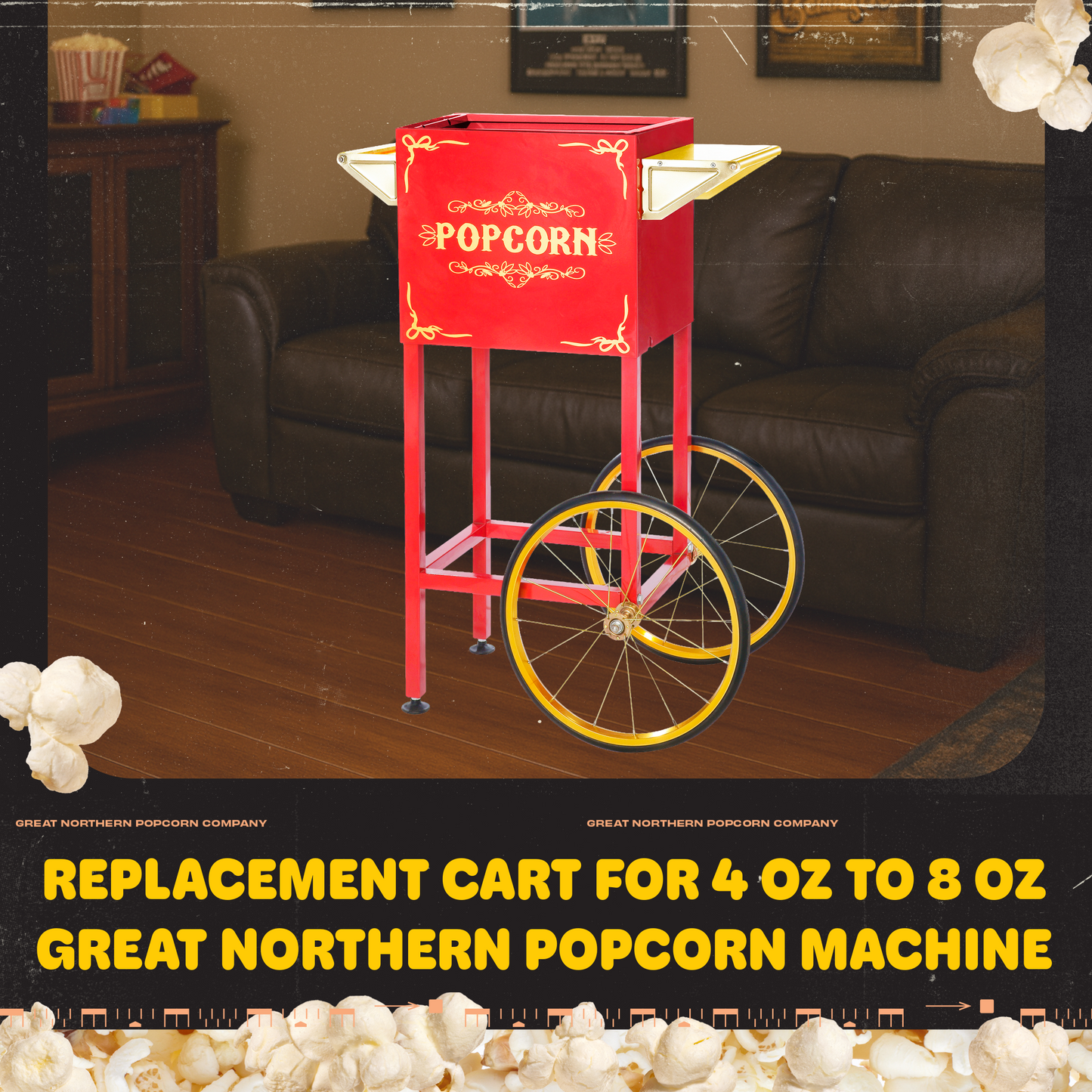 Great Northern Popcorn 4-8oz Rolling Cart, Red