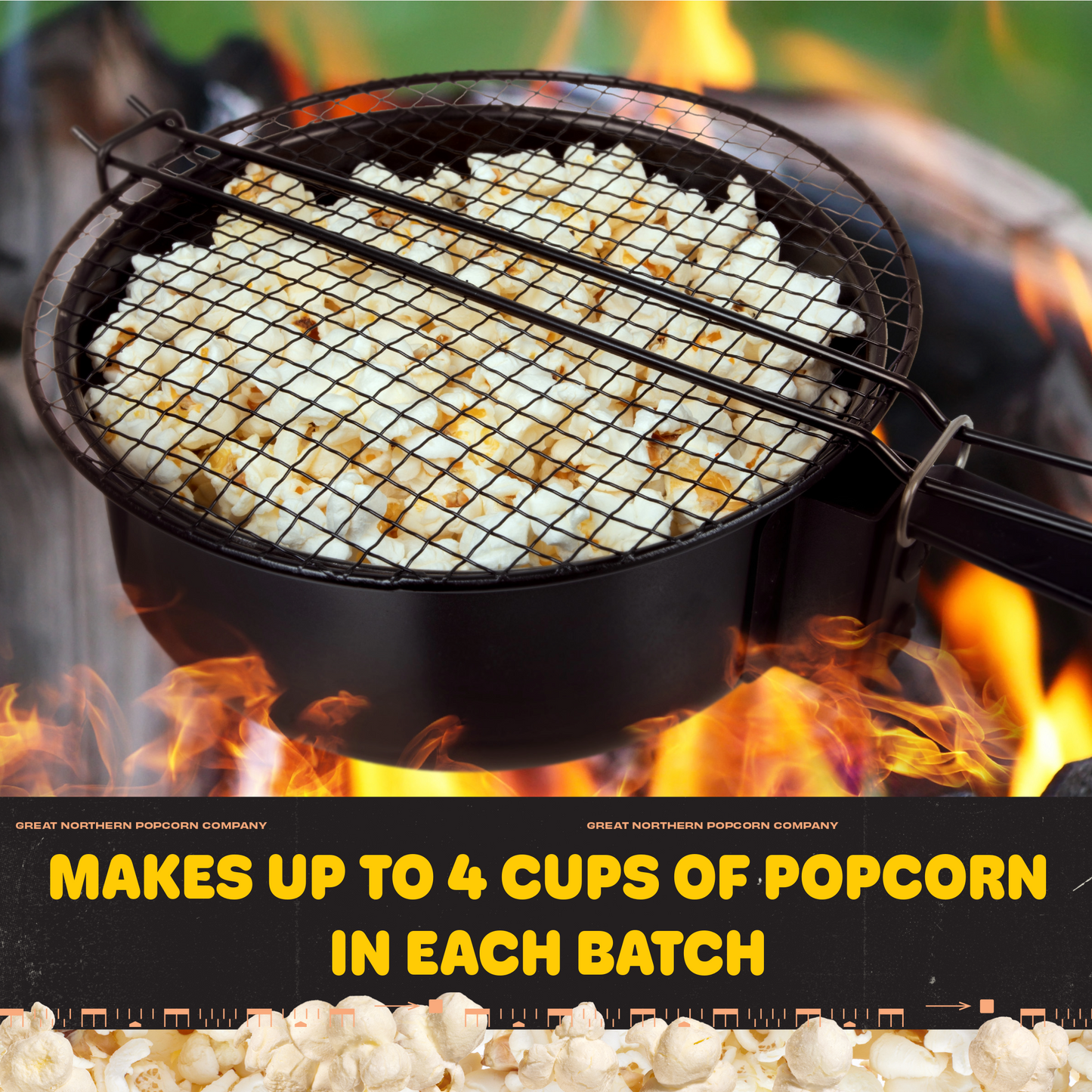 Great Northern Popcorn Campfire Popper, Black