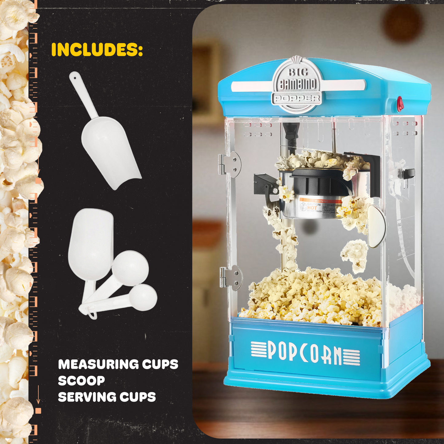 Great Northern Popcorn Big Bambino Machine, Blue
