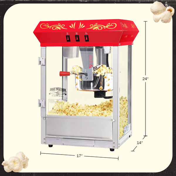 Great Northern Popcorn 8oz Foundation Popper, Red