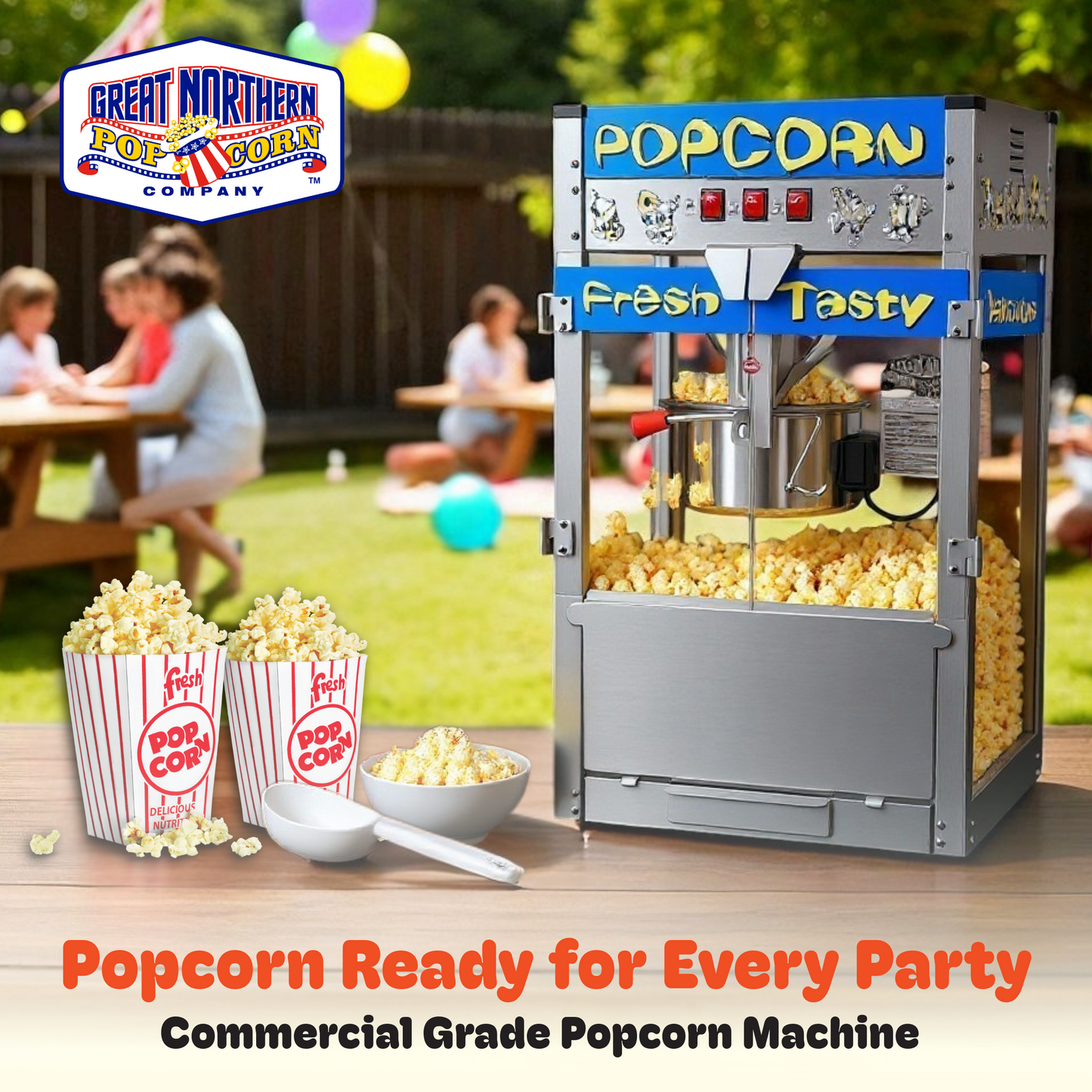 Great Northern Popcorn 12oz Popcorn Machine, Blue