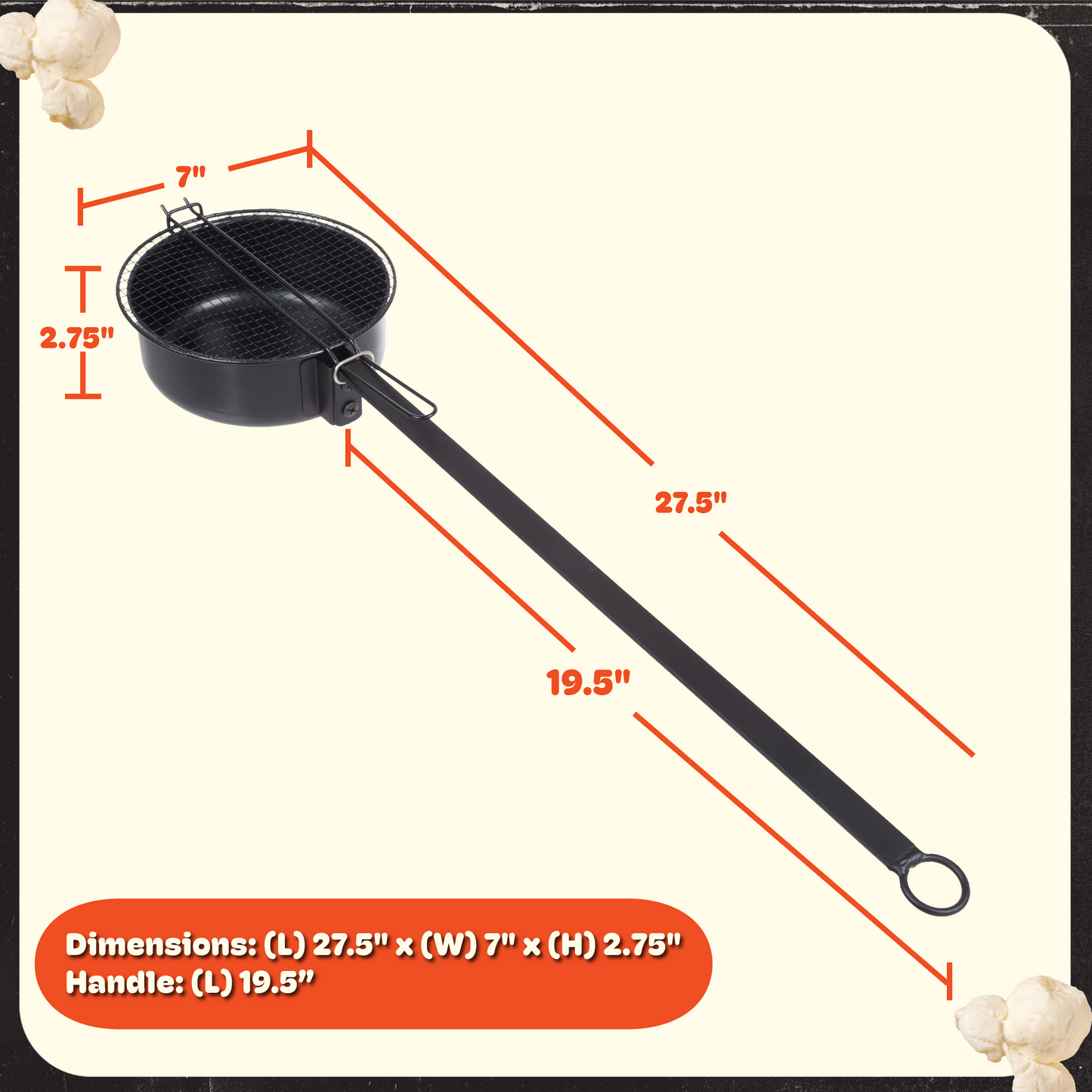 Great Northern Popcorn Campfire Popper, Black