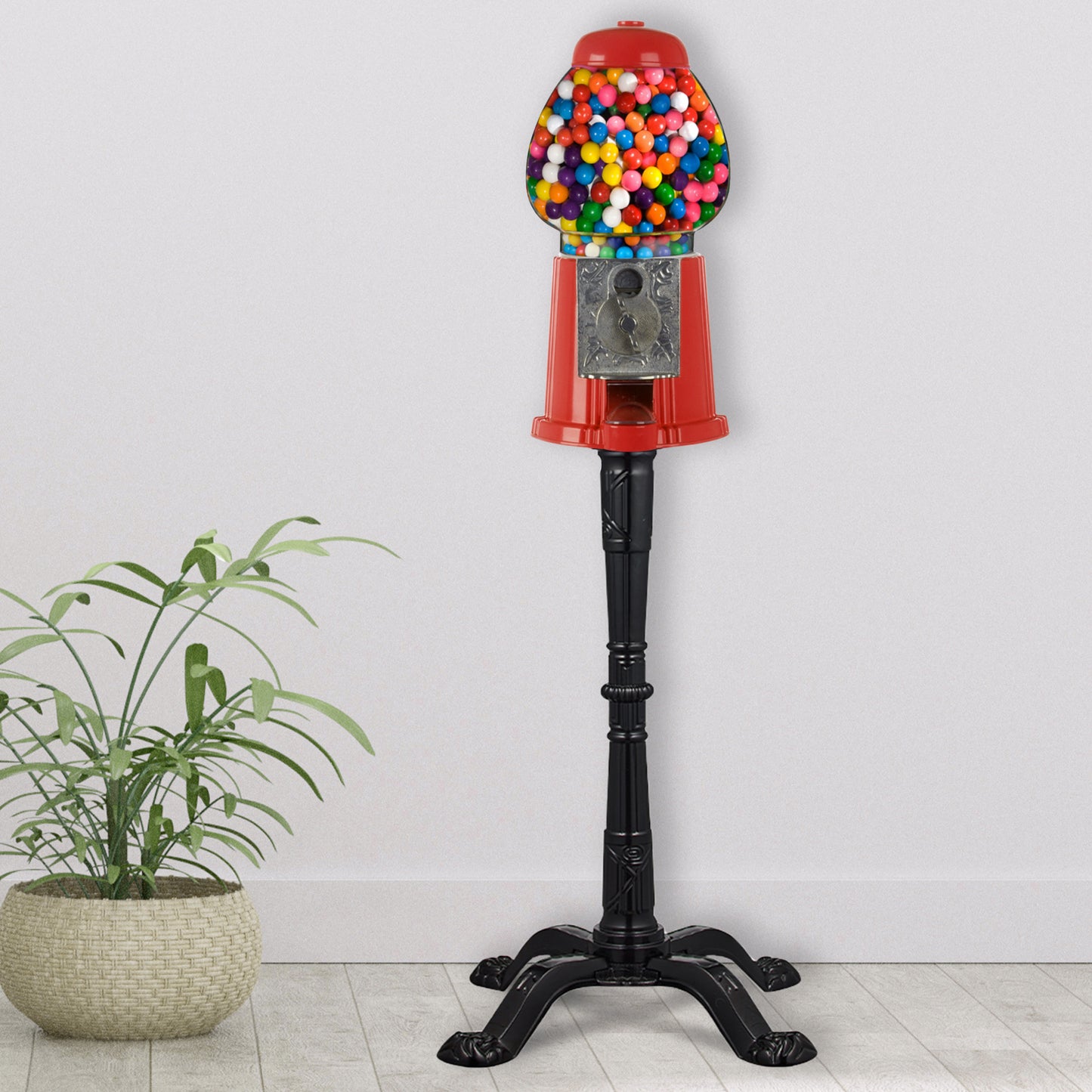 15" Gumball Machine with Stand and Coin Bank - Red