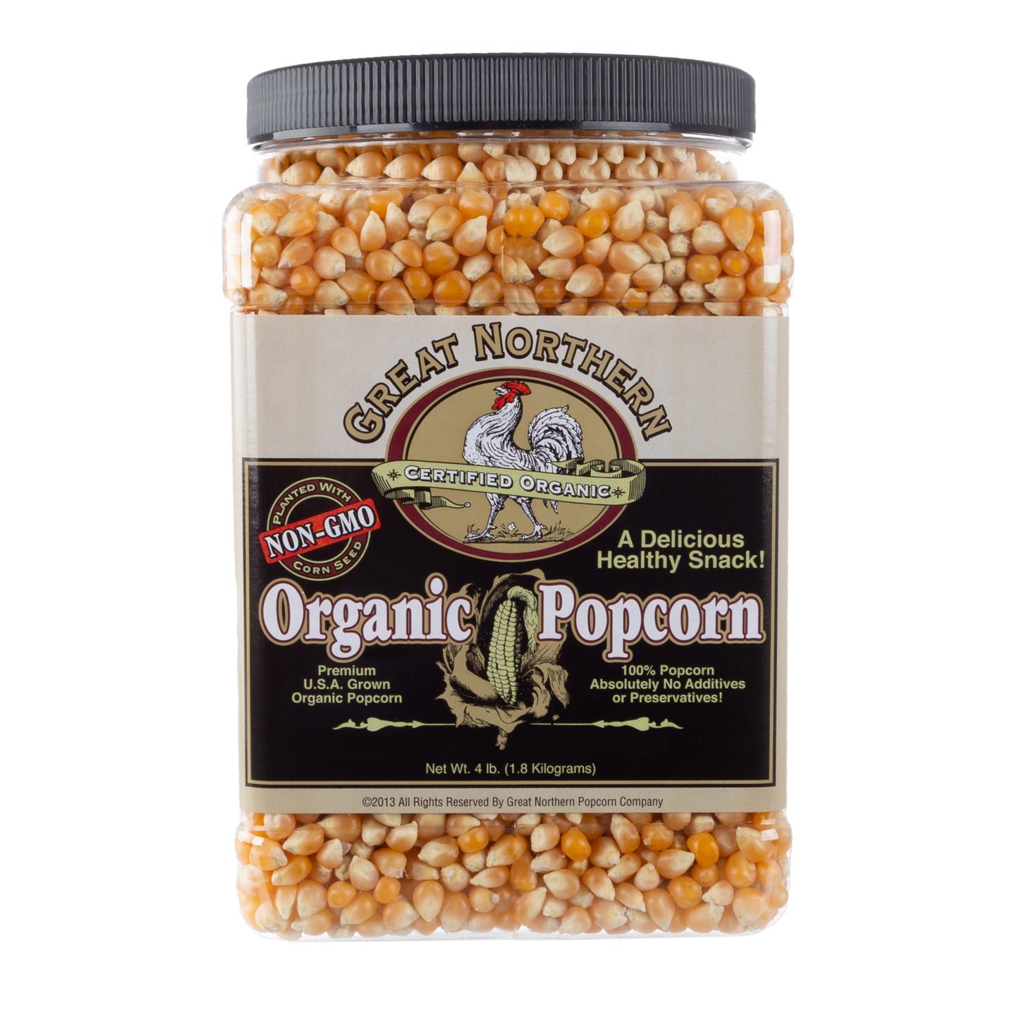 Organic Popcorn Kernels - 4 Pound Jug