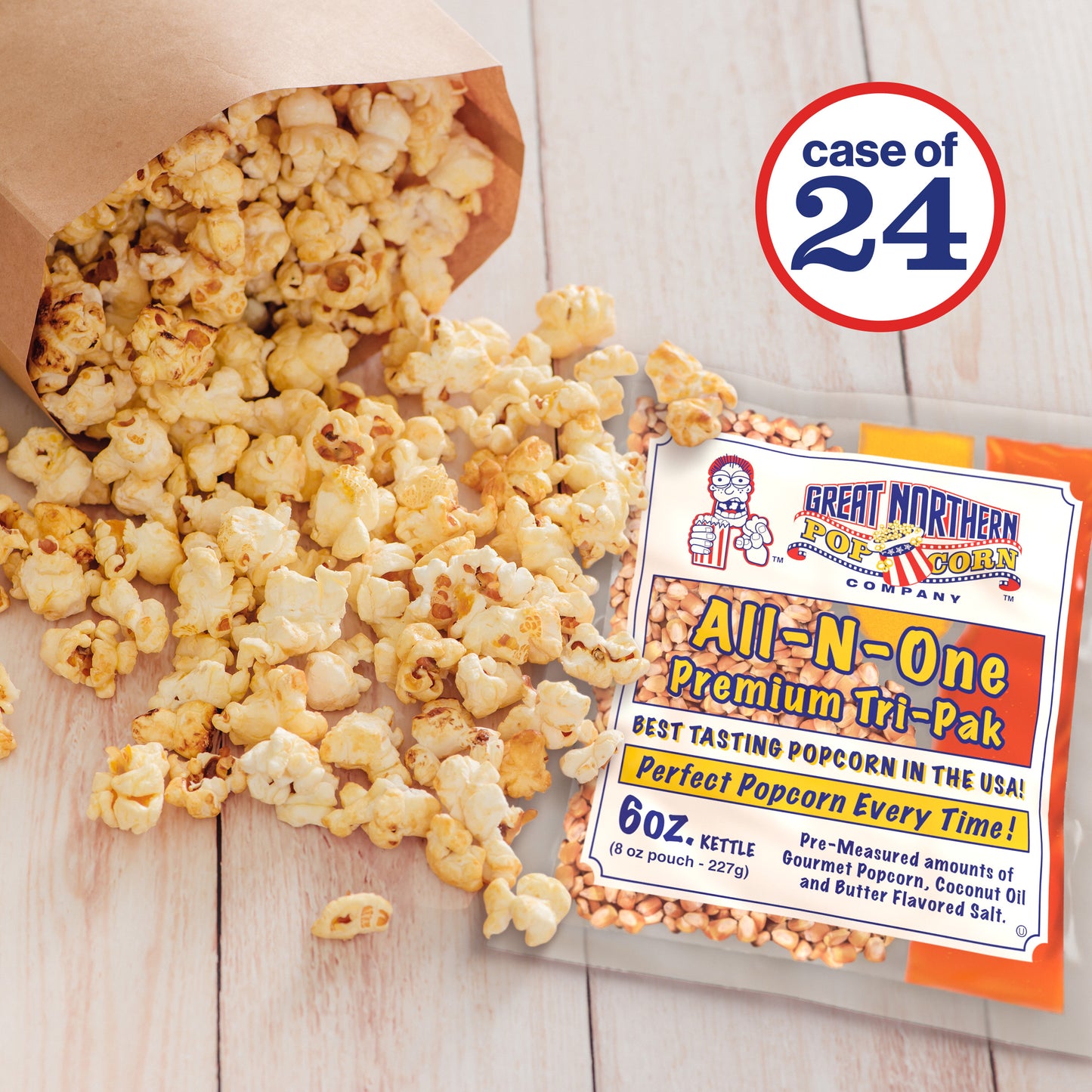 Great Northern Popcorn 6oz Packs, 24 Case