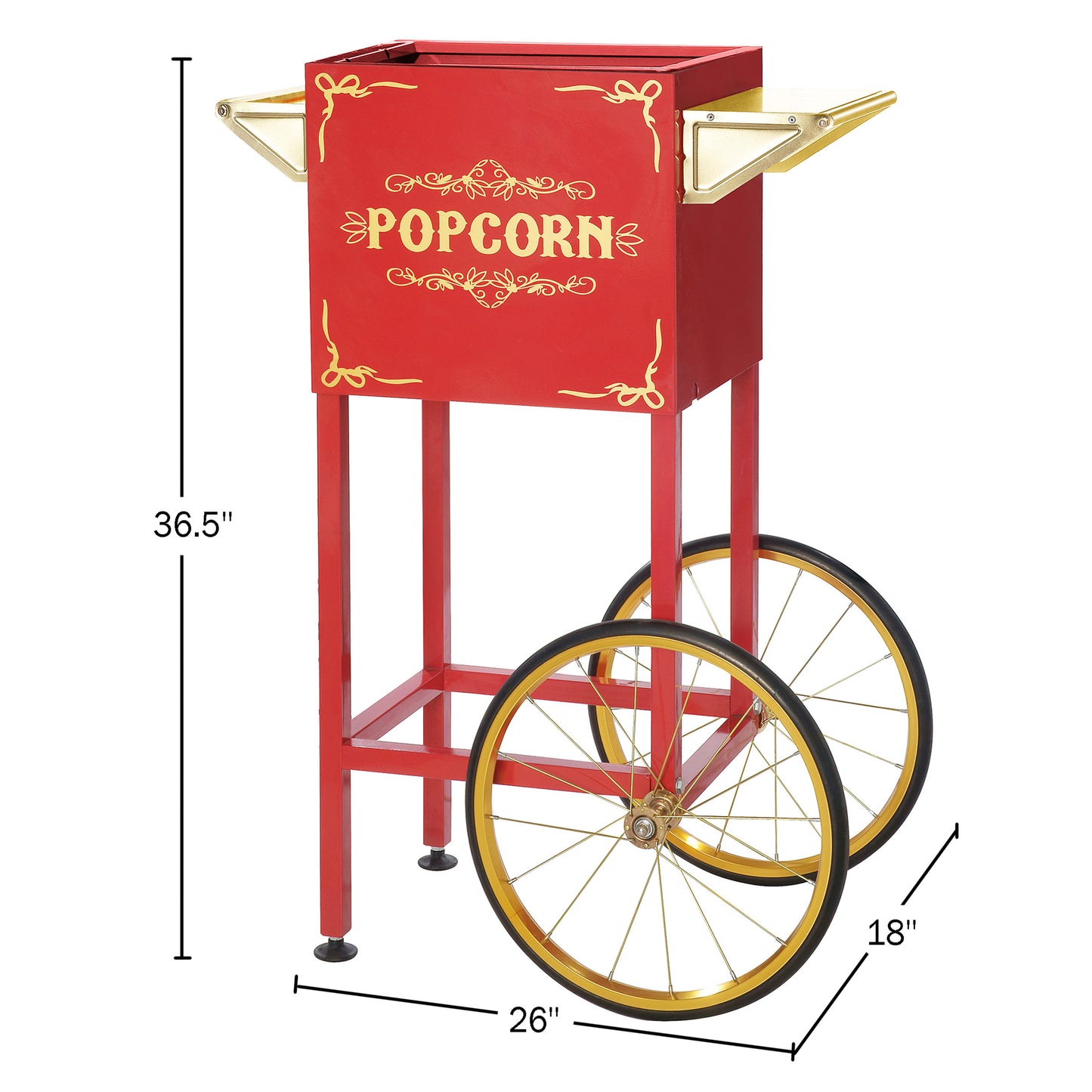 Popcorn Cart for 4 to 8 Ounce Poppers - Red