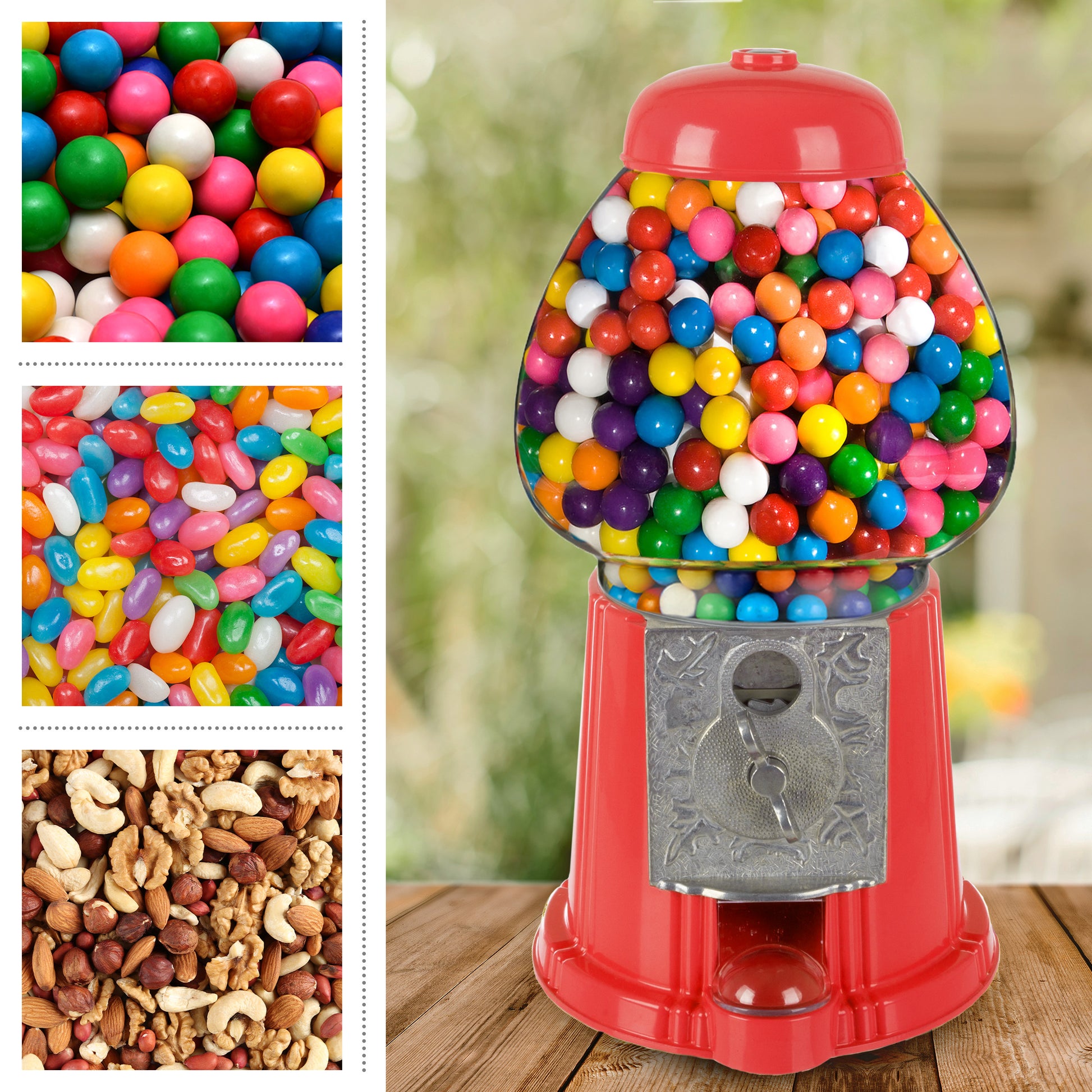 Great Northern 15 Old Fashioned Vintage Candy Gumball Machine Bank, Red