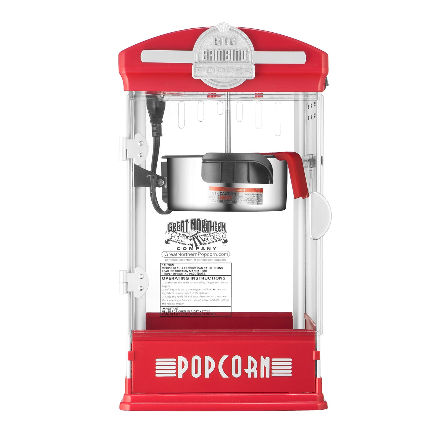 Big Bambino Countertop Popcorn Machine with 4 Ounce Kettle - Red