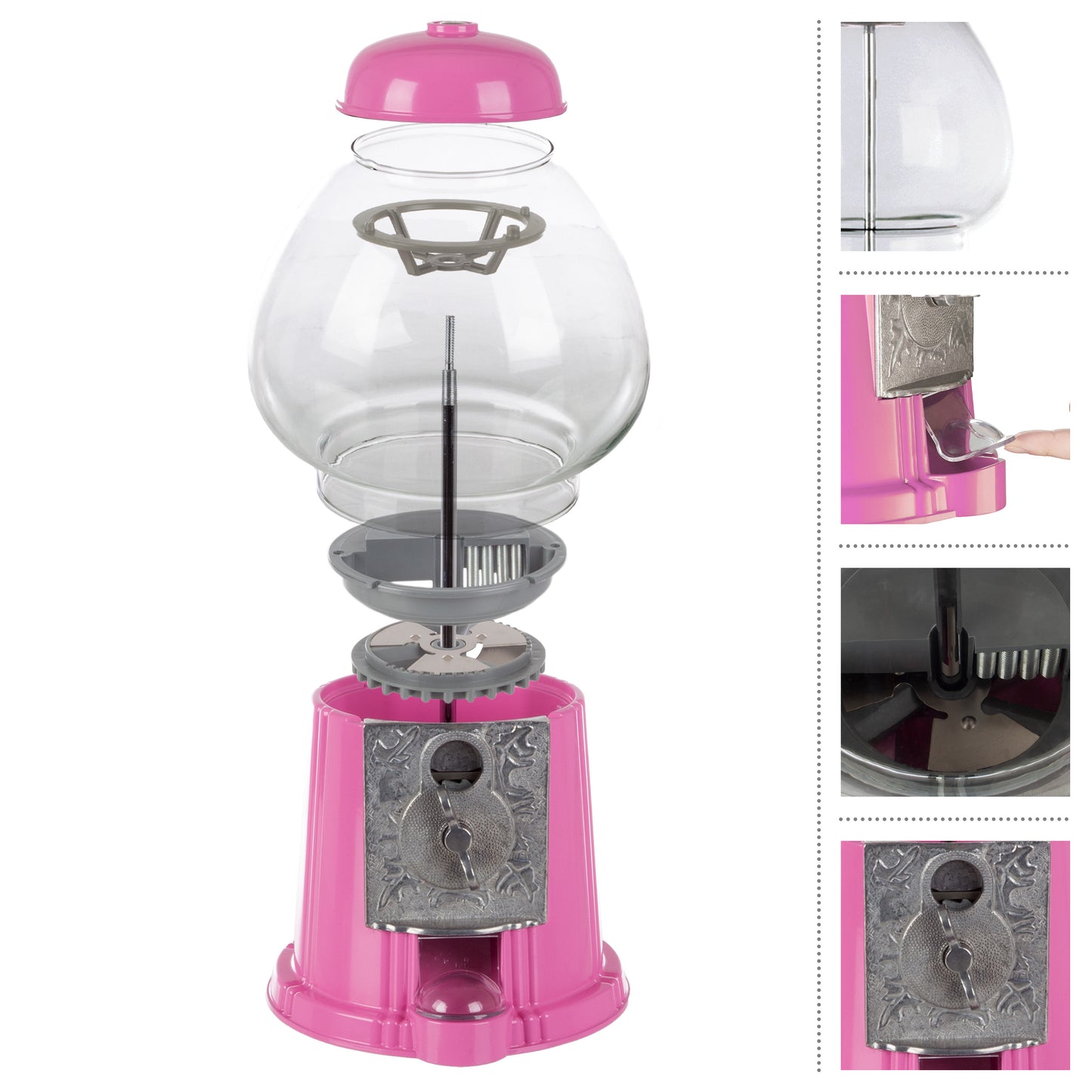 15" Gumball Machine with Coin Bank - Pink