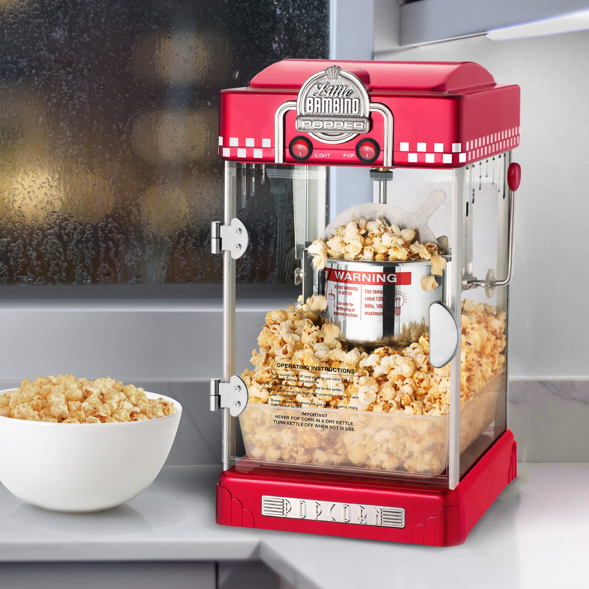  Great Northern Popcorn Company Little Bambino Popcorn Machines,  Modern Gray, Red: Electric Popcorn Poppers: Home & Kitchen