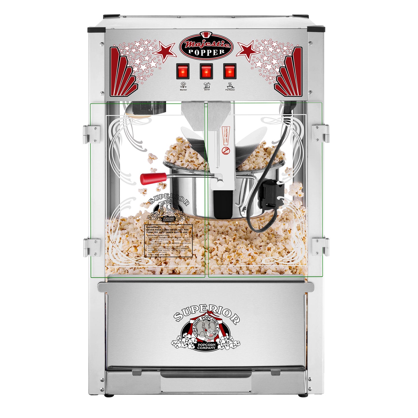  Countertop Movie Night Popcorn Popper Machine-Makes Approx. 3  Gallons Per Batch- by Superior Popcorn Company- (8 oz., Black): Home &  Kitchen