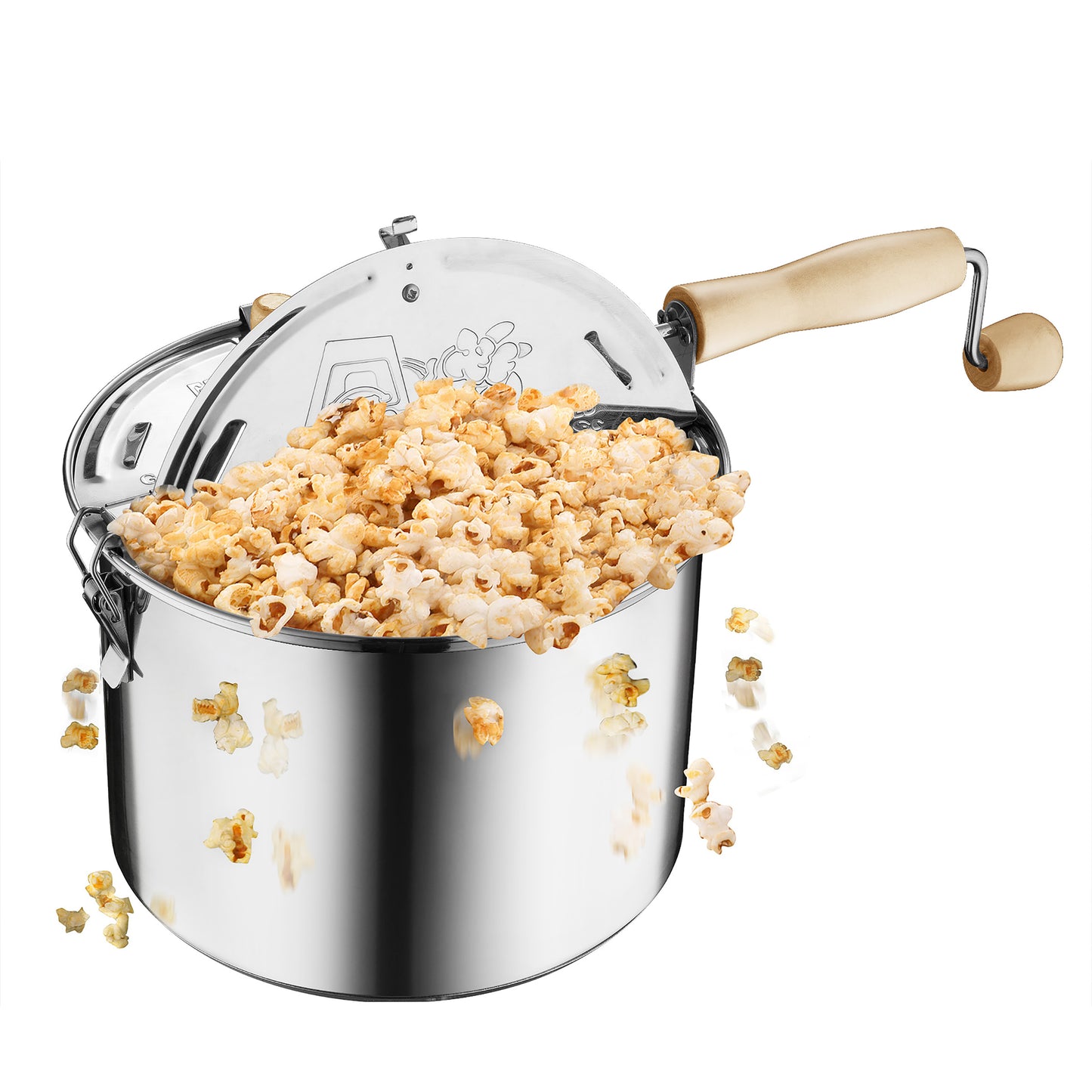 6.5 Quart Stainless Steel Stovetop Popcorn Maker  - Silver