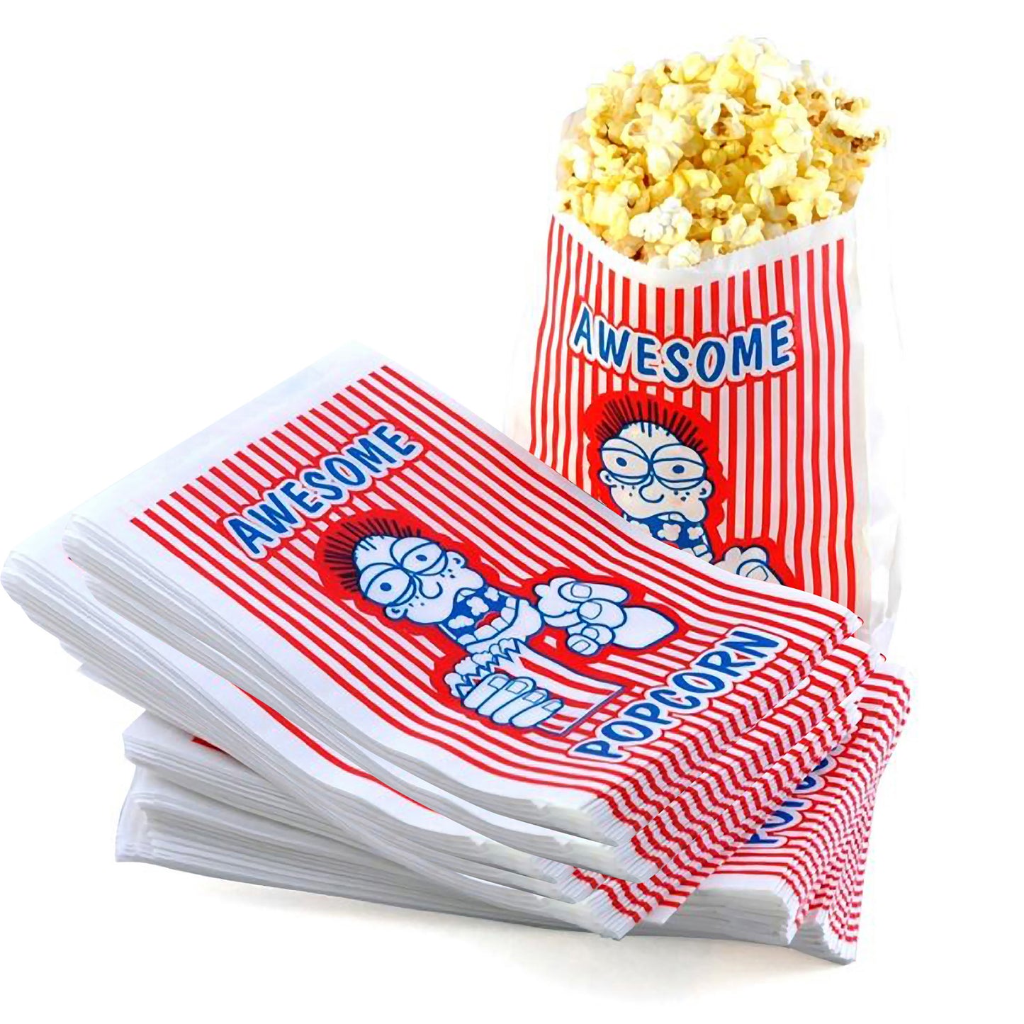 100 Popcorn Bags and 12 Ounce All-in-One Popcorn Packs  – Case of 24