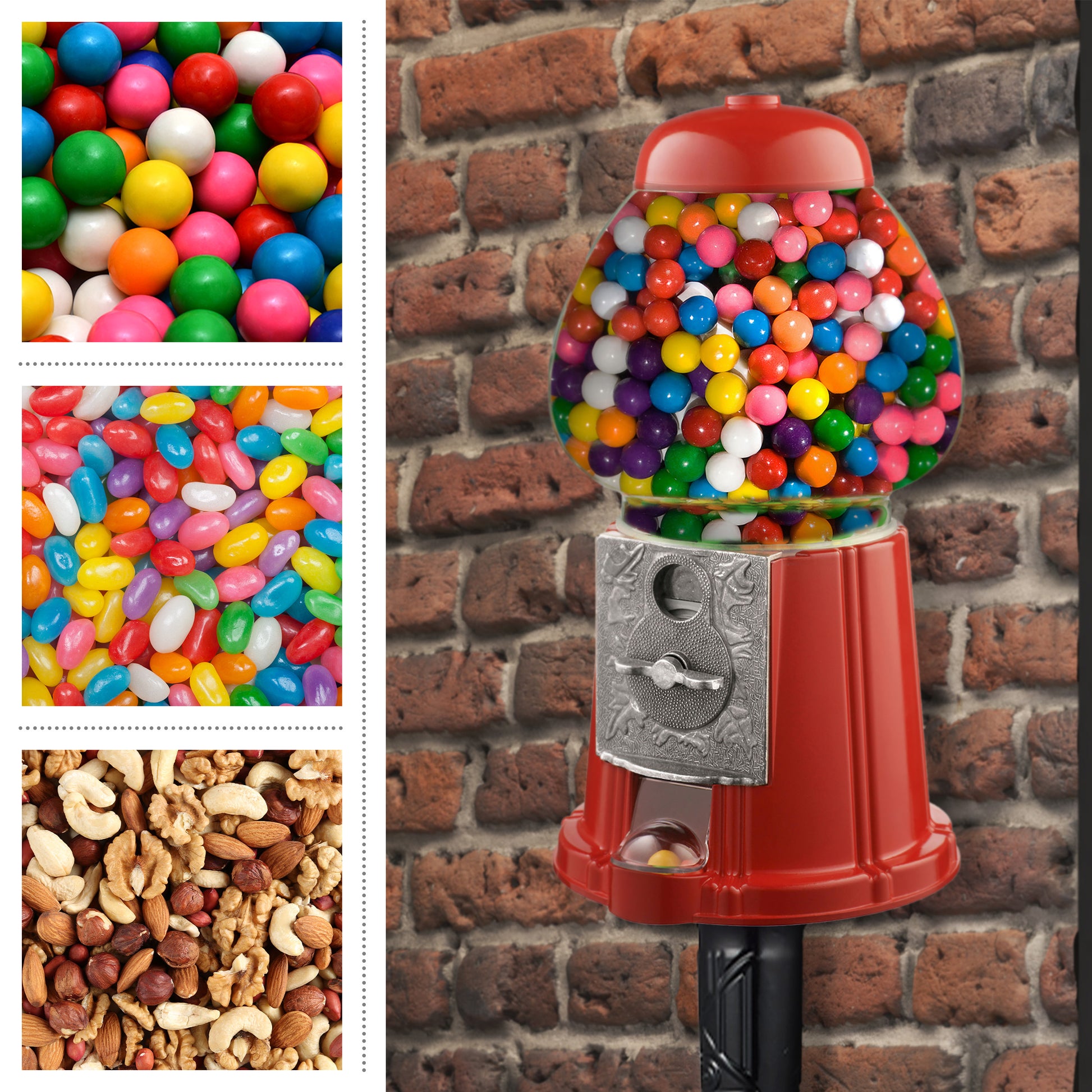 Great Northern Popcorn 15 Vintage Candy Gumball Machine Bank with Stand